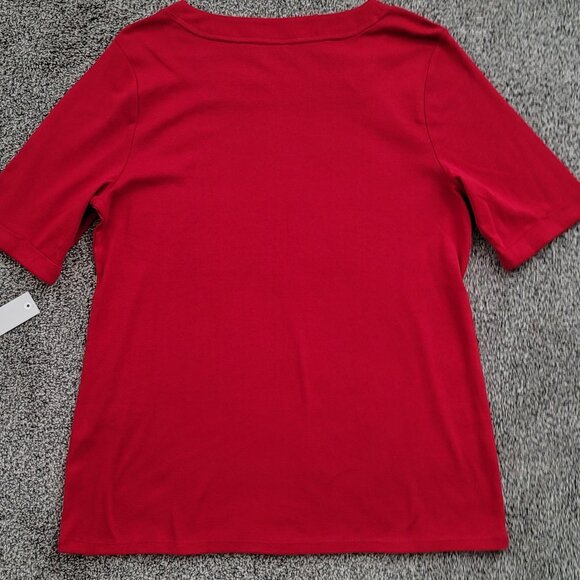 Croft & Barrow Red Square neck Shirt  Short Sleeve New with TAG! - Picture 6 of 10